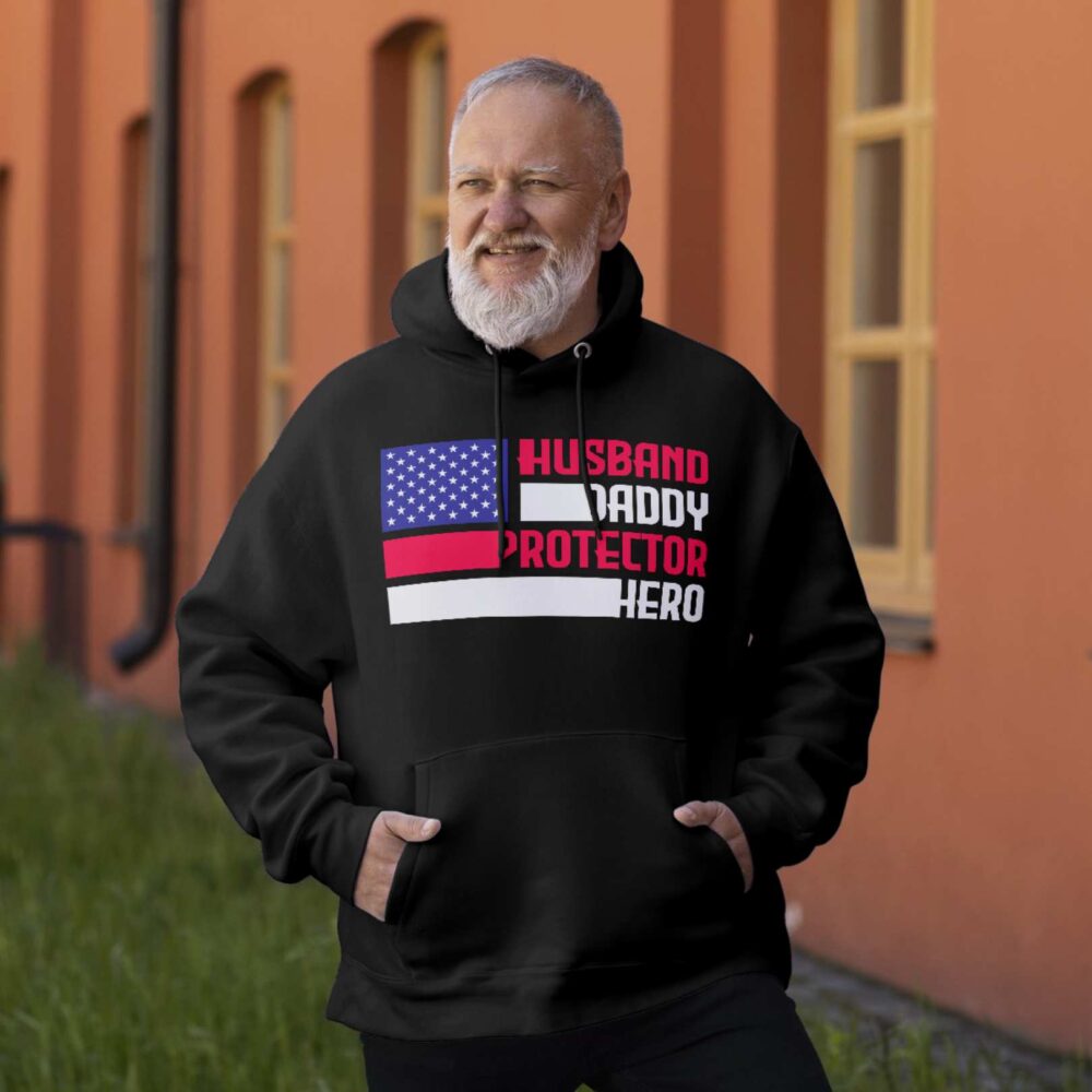 Husband  Daddy  Protector  Hero T-shirt - Image 4