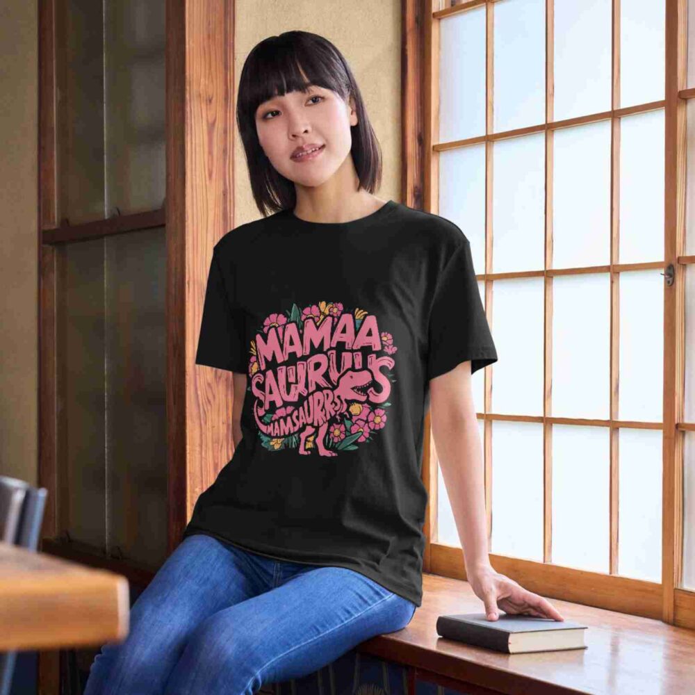 Mama saurus T-shirt - Image 2