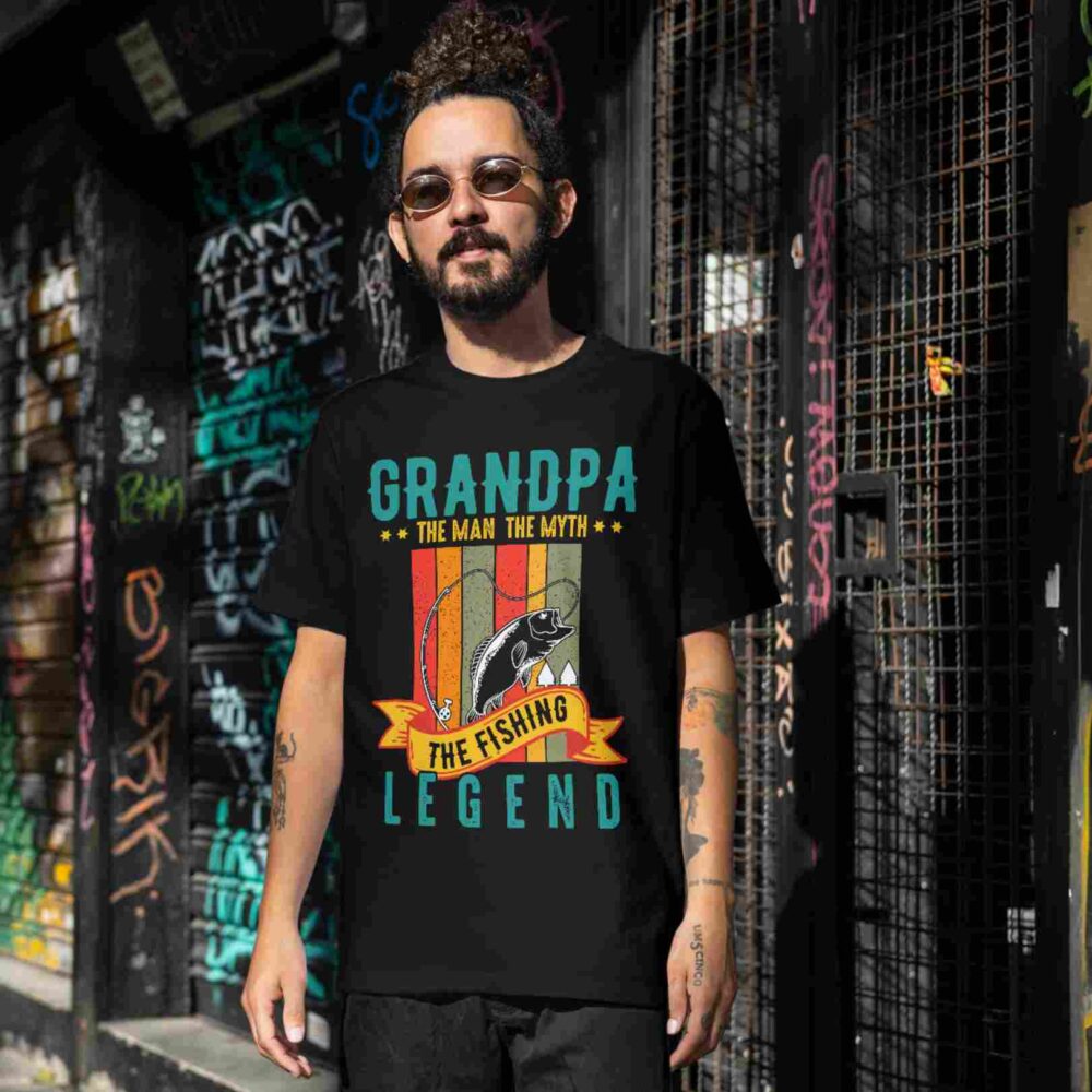Grandpa The Man The Myth The Fishing Legend T-shirt - Image 2