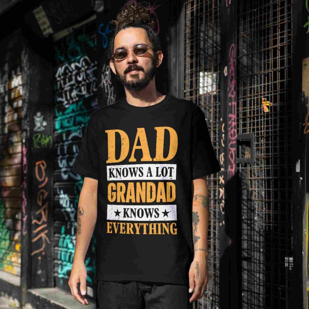 Dad Knows A Lot Grandad Knows Everything T-shirt - Image 2