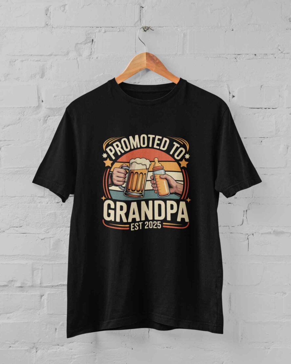 Promoted To Grandpa Est 2025 T-shirt